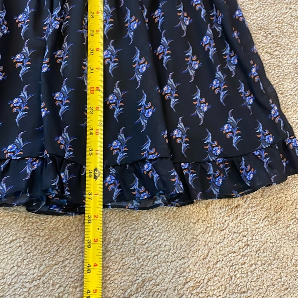 Raoul Paisley Shaza Dress 6 Dark Floral Mini Dress Pleated Collar Wedding Guest - Picture 16 of 16